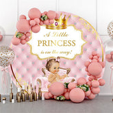 Wenig Prinzessin Ist An Die Weg Runden Babydusche Hintergrund