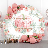 Wenig Kürbis Ist An Der Weg Babydusche Runden Hintergrund