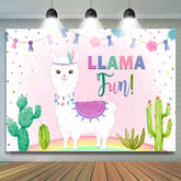 Lama Spaß Schön Und Rosa Anlage Glücklich Geburtstag Hintergrund