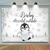 Schön Taube Gehen An Der Schnee Babydusche Hintergrund