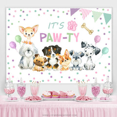 Schön Welpe Thema Es ist A Party Glücklich Geburtstag Hintergrund