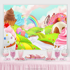 Schön Regenbogen Süssigkeit Land Nachtisch Geburtstag Hintergrund