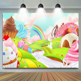Schön Regenbogen Süssigkeit Land Nachtisch Geburtstag Hintergrund