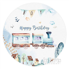 Schön Zug Kreuzen Himmel Runden Glücklich Geburtstag Hintergrund