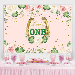 Glücklich Eins Rosa Blume Glücklich Geburtstag Hintergrund Für Mädchen