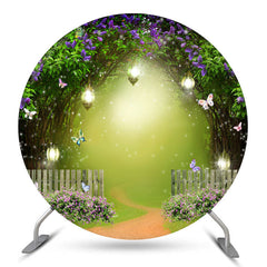 Magie Wald Blumen Schmetterling Runden Hochzeit Hintergrund