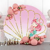 Meerjungfrau Funkeln Hülse Rosa Golden Themenorientiert Runden Hintergrund