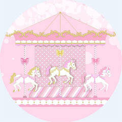 Karussell Rosa Bokeh Runden Hintergrund Bausatz Für Mädchen
