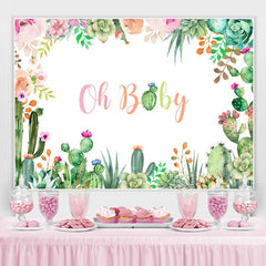 Mexikaner Kaktus Und Blumen Hintergrund für babydusche