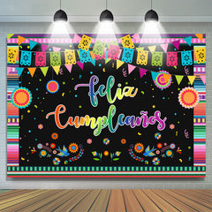 Mexikanische Fiesta Blumen Alles Gute zum Geburtstag Hintergrund