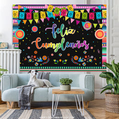 Mexikanische Fiesta Blumen Alles Gute zum Geburtstag Hintergrund
