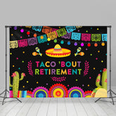 Mexikaner Hut Kaktus Schwarz Tacobout Ruhestand Hintergrund