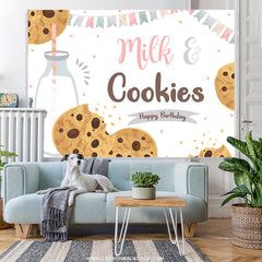 Milch Und Kekse Essen Schön Glücklich Geburtstag Hintergrund