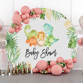 Monster Niedlich Dinosaurier Runden Hintergrund Für Babydusche