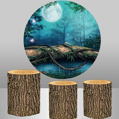 Mond Natürlich Wald Wunderland Runden Hintergrund Bausatz