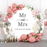 Herr Und Frau Blumen Weiß Runden Hochzeit Hintergrund