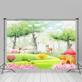 Pilz Wald Reh Blumen Gras Frühling Hintergrund