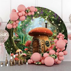 Pilz Haus Blumen Wald Runden Geburtstag Hintergrund