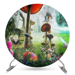 Pilz Wunderland Geist Katze Runden Party Hintergrund