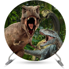 Natur Dinosaurier Welt Runden Jungen Geburtstag Hintergrund Bausatz
