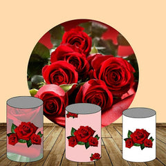 Natur Rot Rosen Runden Hochzeit Dekoration Hintergrund Bausatz