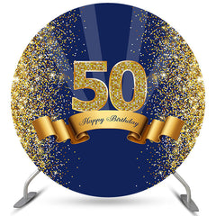Marine Blau Und Braun Band 50 Geburtstag Runden Hintergrund