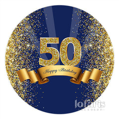 Marine Blau Und Braun Band 50 Geburtstag Runden Hintergrund