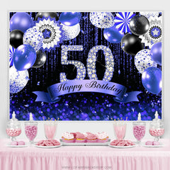 Marine Blau Bokeh Funkeln Diamanten 50 Geburtstag Hintergrund