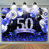 Marine Blau Bokeh Funkeln Diamanten 50 Geburtstag Hintergrund