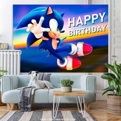 Marine Blau Karikatur Charakter Hintergrund Für Geburtstag Party