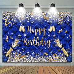 Marine Blau Sekt Band Glücklich Geburtstag Hintergrund