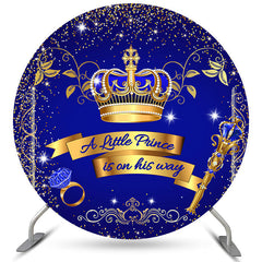 Marine Blau Krone Kreis Baby Dusche Hintergrund Für Junge