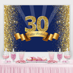 Marine Blau Gold Bokeh Glücklich 30 Geburtstag Hintergrund