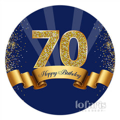 Marine Blau Golden Braun 70 Geburtstag Runden Hintergrund