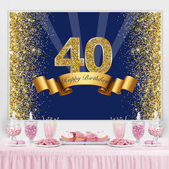 Marine Blau Golden Funkeln Glücklich 40 Geburtstag Hintergrund