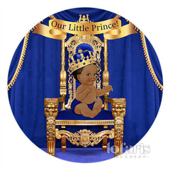 Marine Blau Unser Wenig Prinz Runden Baby Dusche Hintergrund