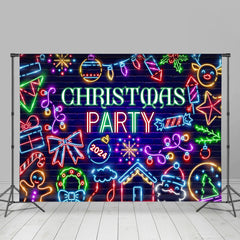 Neon Licht Ziegel Wand Hintergrund Für Weihnachten Party
