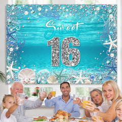 Ozean Blau Hülse Süss 16 Geburtstagsparty Hintergrund