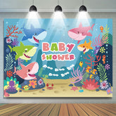 Ozean Hai Themenorientiert Blau babydusche Party Hintergrund
