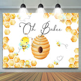 Oh Baby Gelb Und Weiss Hintergrund Für Babydusche