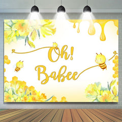 Oh Baby Gelb Blumen babydusche Hintergrund für Dekoration