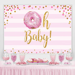 Oh Baby Funkeln Rosa Krapfen Mädchen Baby Dusche Hintergrund