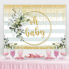 Oh Baby Grün Gold Funkeln Hintergrund für babydusche