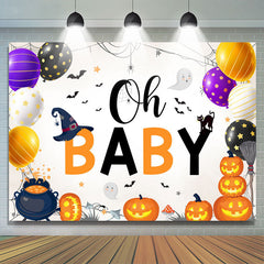 Oh Baby Halloween Luftballons Buh Babydusche Hintergrund