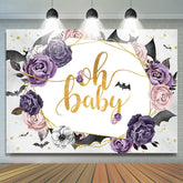 Oh Baby Lila Blumen Halloween Babydusche Hintergrund