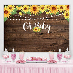 Oh Baby Hölzern Sonnenblume Beleuchtung babydusche Hintergrund