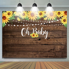 Oh Baby Hölzern Sonnenblume Beleuchtung babydusche Hintergrund
