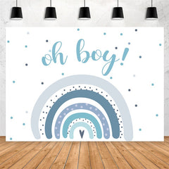 Oh Junge Blau Regenbogen Baby Dusche Hintergrund Für Party