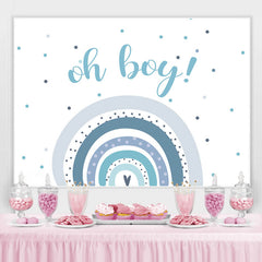 Oh Junge Blau Regenbogen Baby Dusche Hintergrund Für Party