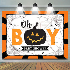 Oh Junge Halloween Kürbis Thema Babydusche Hintergrund